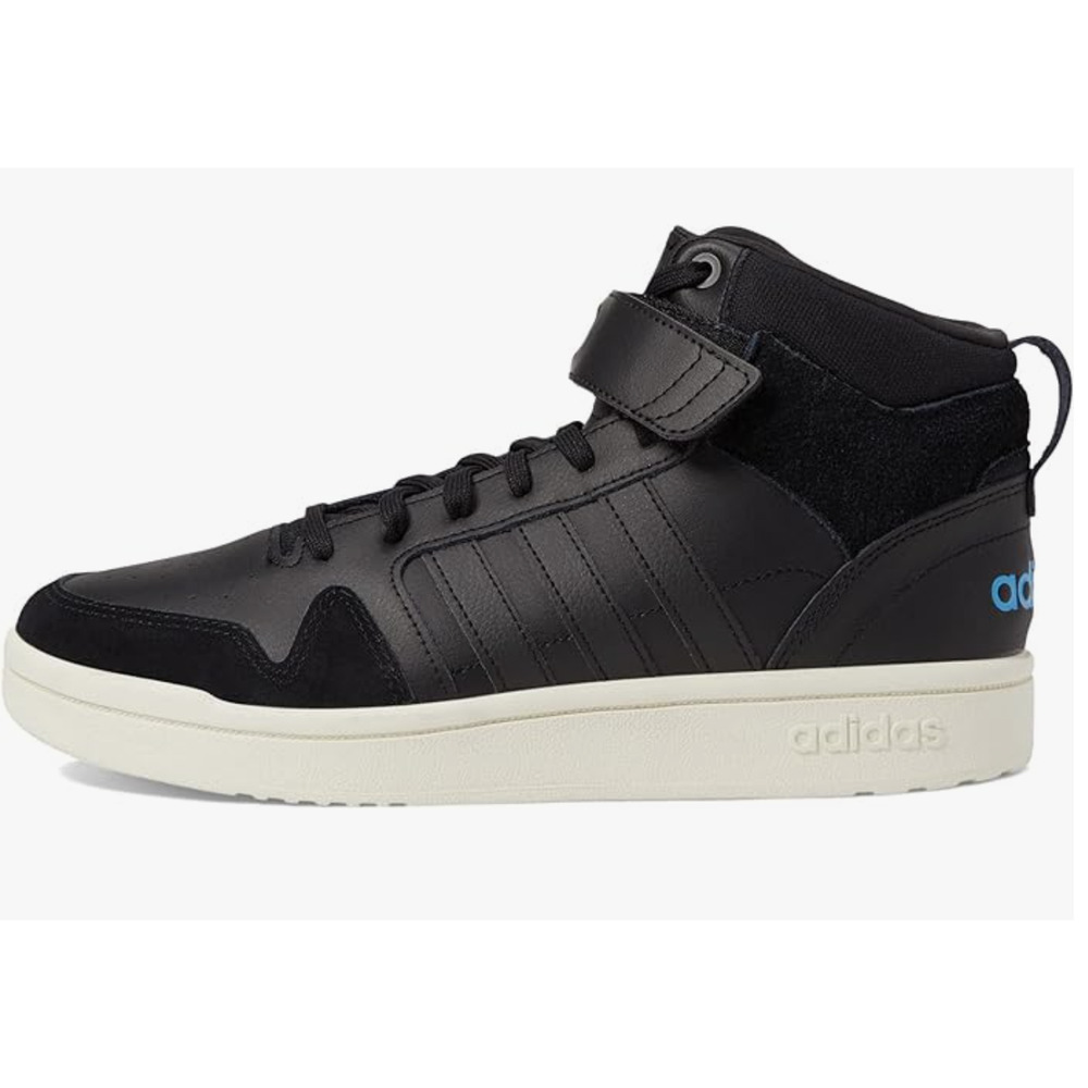 adidas Men's Postmove Mid Basketball Shoe, Black/Black/Pulse Blue, 9.5